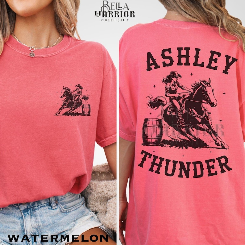 Custom Barrel Racing Comfort Colors Shirt Personalized Barrel Racer ...