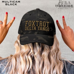 Foxtrot Delta Tango Camo Hat, Subtle Anti Trump FDT Trucker Hat, Democrat Gift, Political Protest Resistance Cap, Liberal Anti Maga Veteran