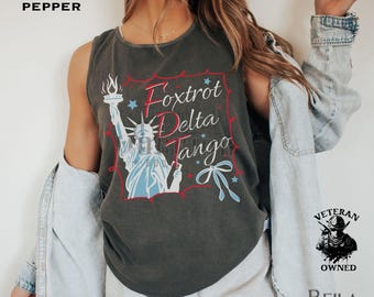FDT Subtle anti Trump Shirt, Foxtrot Delta Tango Tank Top, Feminist Political Tanks, Patriotic Democrat Gift, Anti-MAGA Liberal Progressive