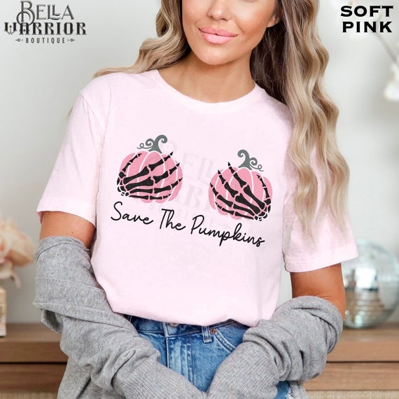 Women's Breast Cancer Awareness T-Shirt - Pink Ribbon Rugby Print Short Sleeve Inspirational Top