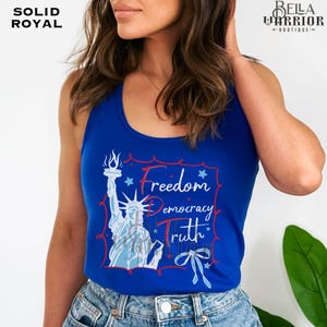 Subtle Anti-Trump FDT Tank Top, Democrat Women&#39;s Resist Shirt, Political Protest Tanks, Freedom Democracy Truth, Leftist Liberal Progressive