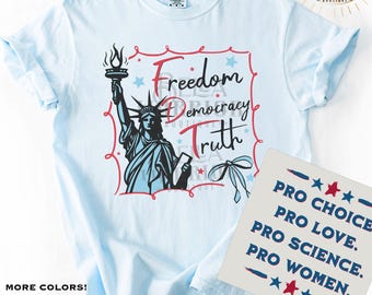 Subtle Anti-Trump FDT Shirt, Democrat Women's Resist Comfort Colors, Political Protest, Freedom Democracy Truth, Leftist Liberal Progressive