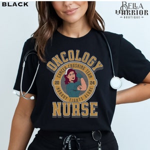 Custom Oncology Nurse Shirt, Cancer Chemo Nurse Gift, Retro Oncology Department RN Team T-shirt, Cute Cancer Awareness Nursing Student Gifts