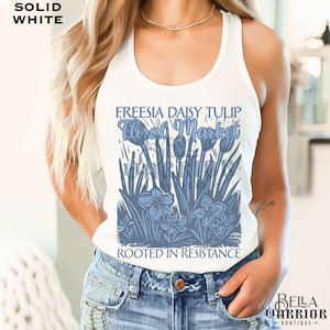 Anti Trump Shirt, Feminist Resistance FDT Tank Top, Democrat Gift, Floral Resist, Political Protest Reproductive Rights, Progressive Liberal