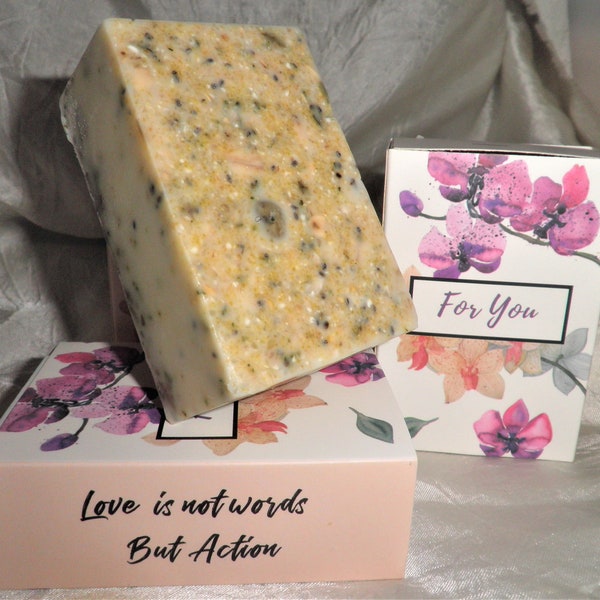 Goats Milk, Glycerin & Oatmeal Exfoliating Whole Body Soap -Choose scent  Or Eczema Bar-With Dried Herbs and Flowers