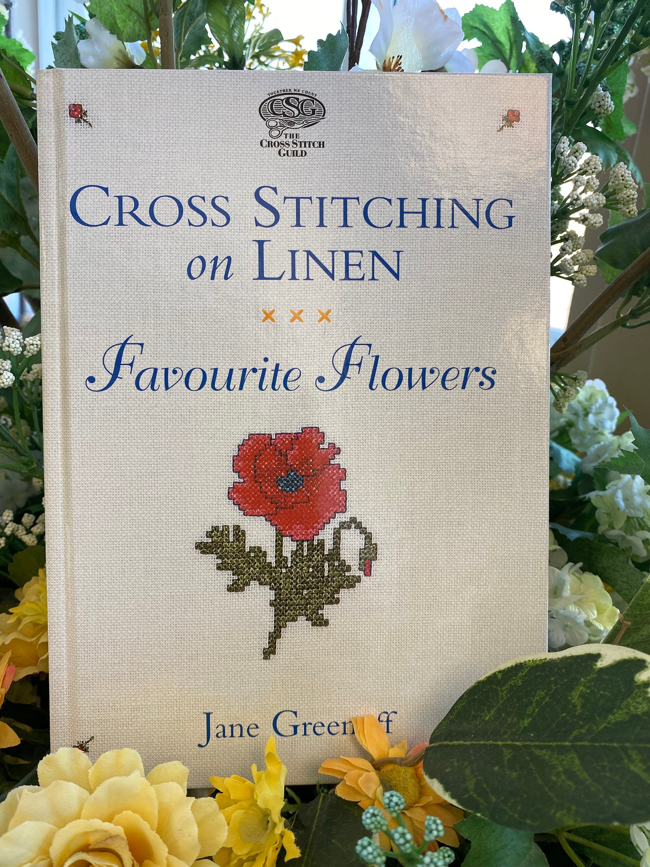 Cross Stitching on Linen Favourite Flowers Etsy