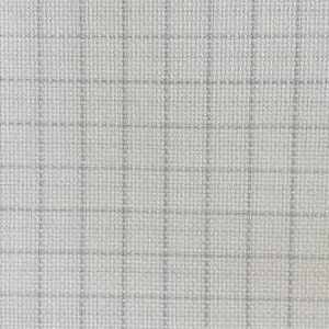 May include: White fabric with a subtle gray grid pattern. The fabric has a smooth texture and a slightly off-white color.