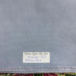 Hardanger / Aida 22 hilos Azul antiguo 21x36