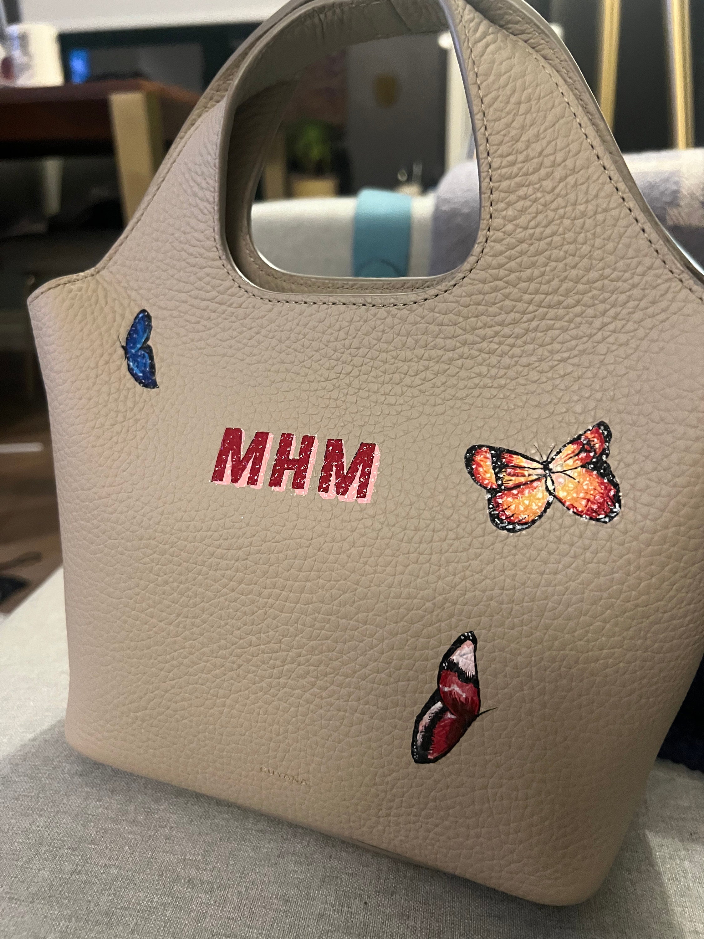 Goyard Customized Blue 'Butterflies' Monogram St Louis PM Bag