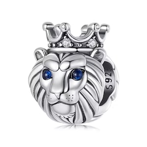 Lion King Charm, 925 Sterling Silver Charm for Bracelets, Necklace Pendants