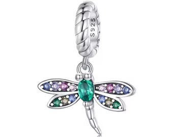 Dragonfly Charm, 925 Sterling Silver Charm for Bracelet, Necklace Pendants