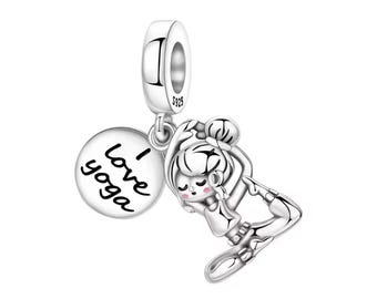 Yoga Girl Charm for Bracelets, Necklace Pendants