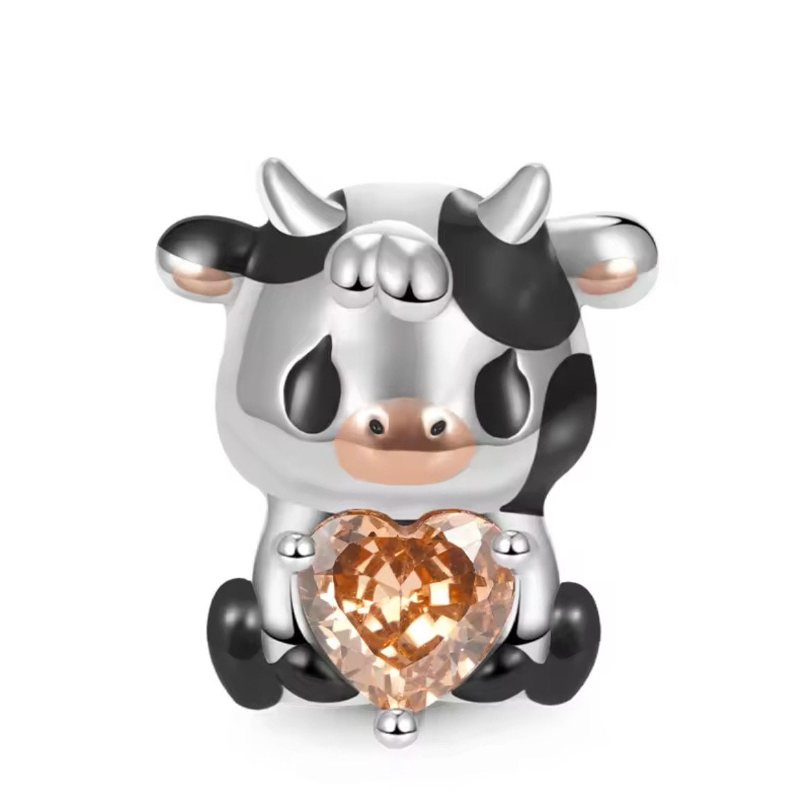 Cute Baby Cow Charm for European Bracelets Necklace Pendants Fits Original
