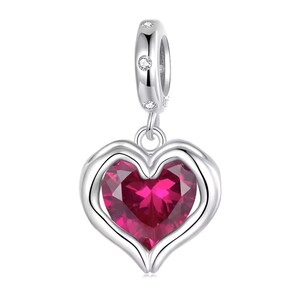 Love Heart Charm, 925 Sterling Silver Charm for Bracelets, Necklace Pendants