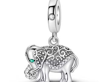 Retro Elephant Charm für Armbänder, Halsketten-Anhänger