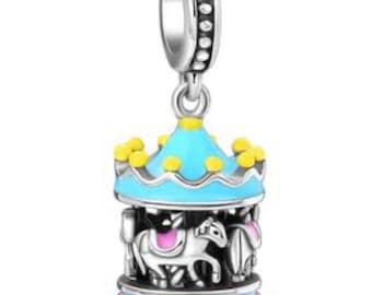 Amusement Park Ride Carousel Charm for European Bracelets, Necklace Pendants, Fits Original