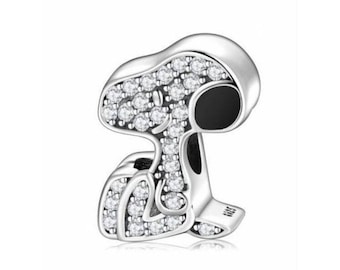 Snoopy Dog Charm for European Bracelets, Necklace Pendants, Fits Original