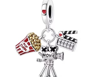 Zawieszka z motywem filmu Popcorn do bransoletek i naszyjników