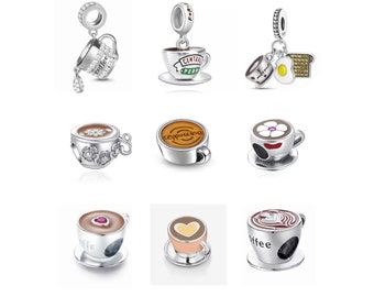 Kaffeetasse Serie Charms für Armbänder, Kettenanhänger, Fit Original