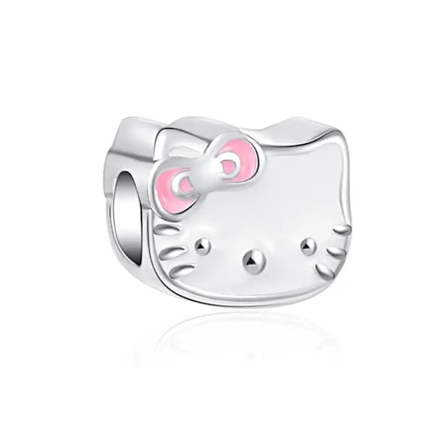 Breloque Hello Kitty pour bracelets européens, colliers pendentifs, convient à l'original