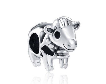 Cute Baby Cow Charm for European Bracelets, Necklace Pendants, Fits Original