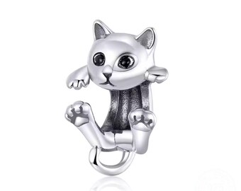 Sterling Silver Kitty Charm for Bracelet