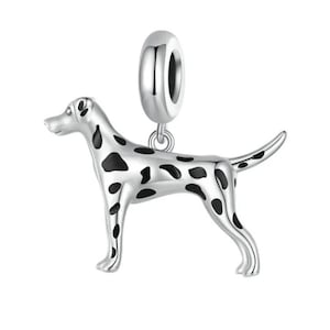 Sterling Silver Dalmatian Charm for Bracelets, Necklace Pendants