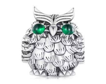 Owl Charm, 925 Sterling Silver Charm for Bracelets