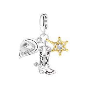 Cowboy Hut & Boot Anhänger für Armbänder, Kettenanhänger und Kettenanhänger