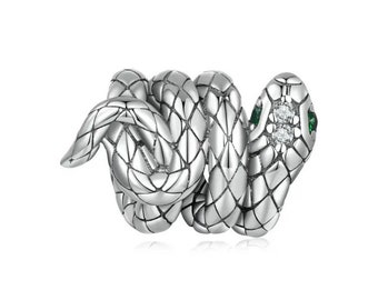 Spirit Snake Charm, 925 Sterling Silver Charm for Bracelets