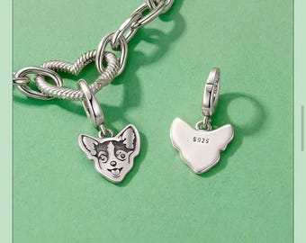 Sterlingzilveren chihuahua-hondsluiting bedel voor armband, kettinghanger