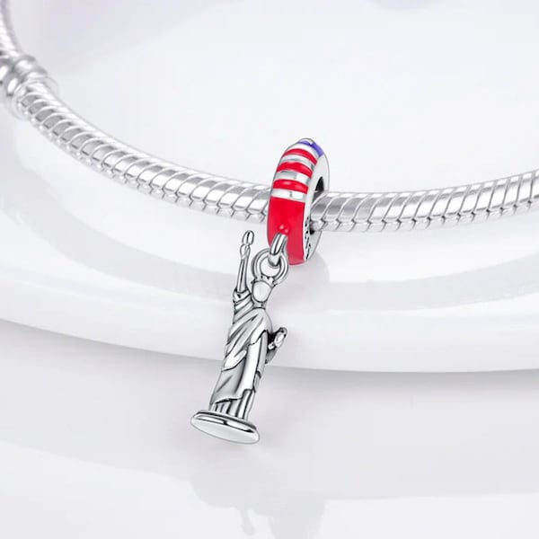 Charm Statue de la Liberté pour bracelets européens, colliers pendentifs, convient à l'original