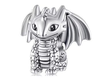 Sterling Silver Flying Dragon Charm for Bracelets