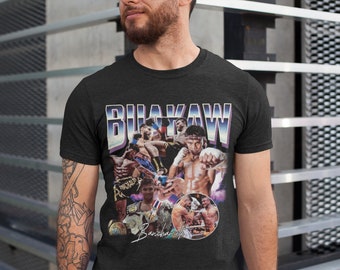 Camiseta deportiva Buakaw Muay Thai Boxer de los 90 con gráfico de campeones retro vintage