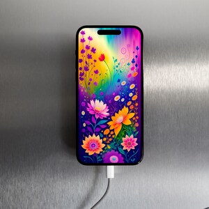 55 Pack Modern Floral Wallpaper iPhone Bundle, Beautiful Lock Screen, Mesmerizing Designs, Colorful Watercolor Background, Vibrant Aesthetic