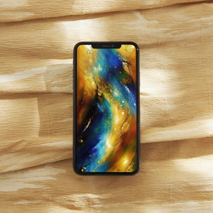 Precious Metals Inspired 55 Abstract iPhone Wallpaper Bundle, Digital Download, iOS Home Screens, Watercolor Design, Unique Aesthetic