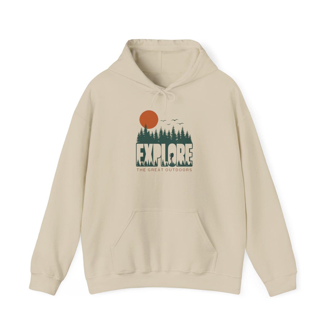 Outdoor Adventure Hoodie, Wilderness Nature Sweatshirt, Camping Hooded ...