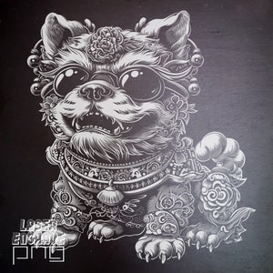 Zodíaco chino / Archivo PNG grabado con láser / Signo del perro / Ideas para regalos de horóscopo / Posavasos de pizarra grabados / Año Nuevo lunar / Glowforge / CNC