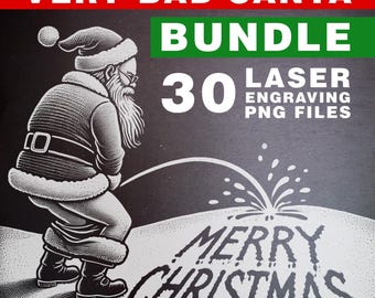 Laserklara skiffergravyrer i PNG-format - en jultomte utan dess like - direktnedladdning