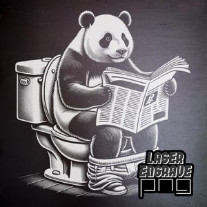 Panda, png-bestand | Leisteen onderzetter, png PNGEgg | Co2-laserbestanden | Toiletdeurbordje | Airbnb-huisborden | Lasergraveren, png-bestand | WC Toiletbord | Krant