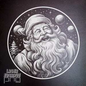 Pliki do grawerowania laserowego | Święty Mikołaj PNG | Grawerowane podstawki z łupka | Projekty CNC | Dekoracje świąteczne | Dekoracje świąteczne | Rysunek portretu