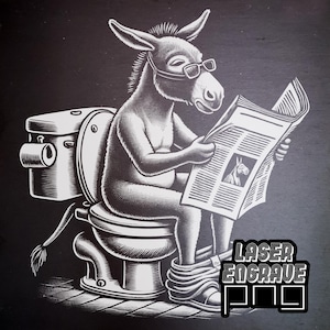 Ezel, png-bestand | Leisteen onderzetter, png PNGEgg | Co2-laserbestanden | Toiletdeurbordje | Airbnb-huisborden | Lasergraveren, png-bestand | WC Toiletbord | Krant