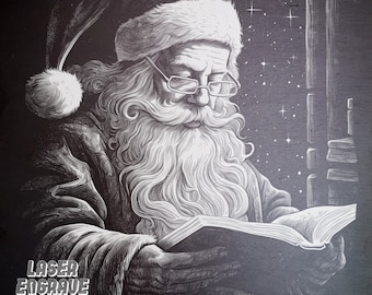 Santa Claus Laser Engraving PNG File: Slate Coasters, CNC Projects