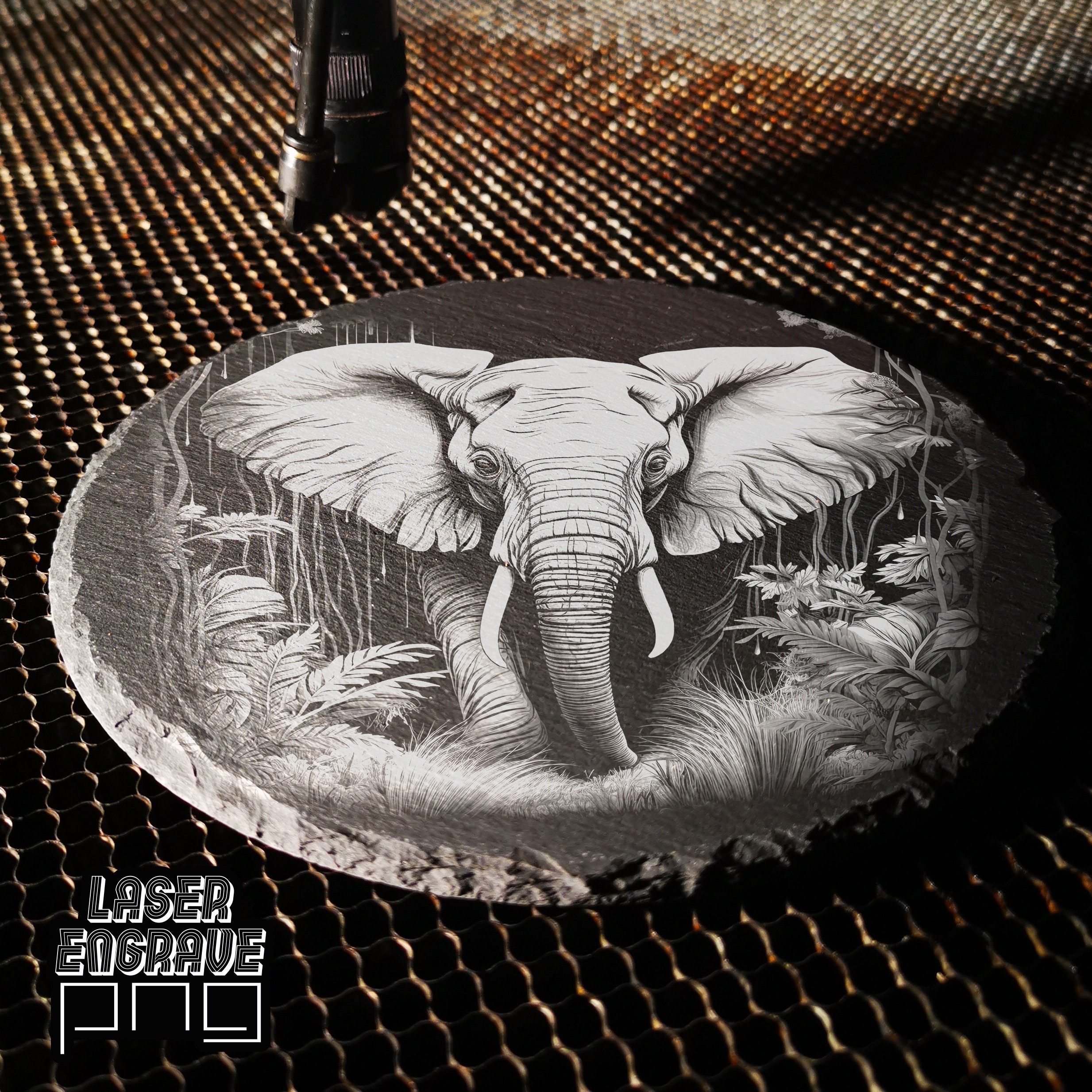 Elephant Decorator | Laser Engrave PNG | Glowforge Ready | Lightburn ...