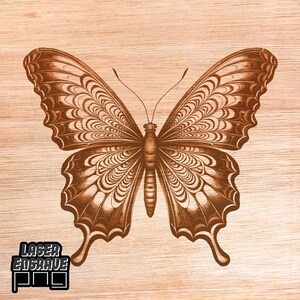 Borboleta Voadora PNG | Arquivo de Gravação a Laser | Lightburn e Glowforge Prontos | Gravura em Madeira