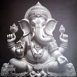 Estatua de Ganesh - Grabado láser - Easy glowforge - Limas para láser - Pizarra - Atomstack - Limas Lightburn - Lima Xtool - Láser Ortur