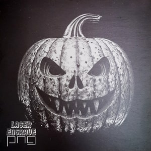 Slate Laser Engraving File | Downloadable PNG | Lightburn | Glowforge | Jack-O-Lantern