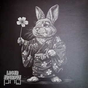 Zodíaco chino / Archivo PNG grabado con láser / Signo del conejo / Ideas para regalos del horóscopo / Posavasos de pizarra grabados / Año Nuevo lunar / Glowforge / CNC