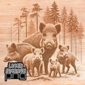 Wild zwijnfamilie, png PNGEgg | Lasergravurebestand | Bos | Houten onderzetters | CNC-projecten | PNG-bestand varken | Gans | Zaaien | Jagerornament | Bord: