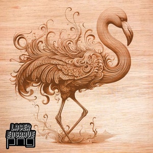 Flamingo, png | Lasergravurebestand | CNC-bestand voor hout | CNC-projecten | Kunstige muurkunst | Downloadbare kunstafdrukken populair | Kunstzinnig kunstcadeau